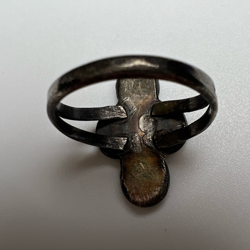 Old Pawn Turquoise Sterling Silver 925 Ring, Size 5.5 - Picture 2 of 2